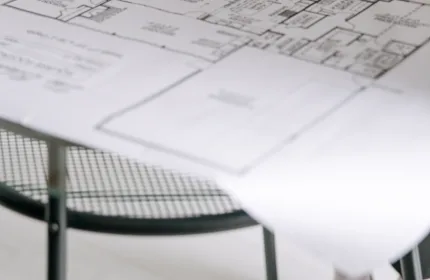 Hands reviewing architectural plans, representing financial oversight for REIT portfolios.