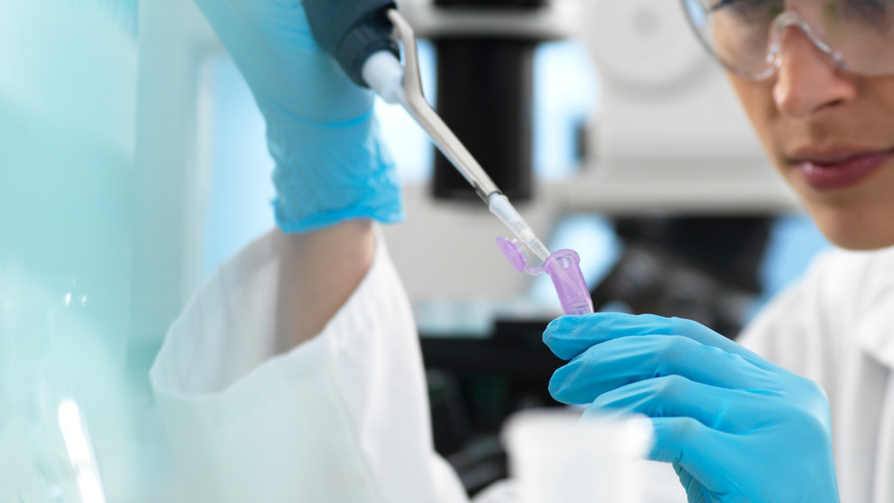 Conducting biotechnology research in a laboratory